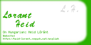 lorant heid business card